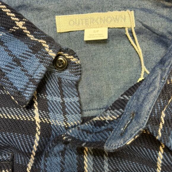 Outerknown Blanket Shirt Blue Plaid Small NWT - Picture 3 of 5